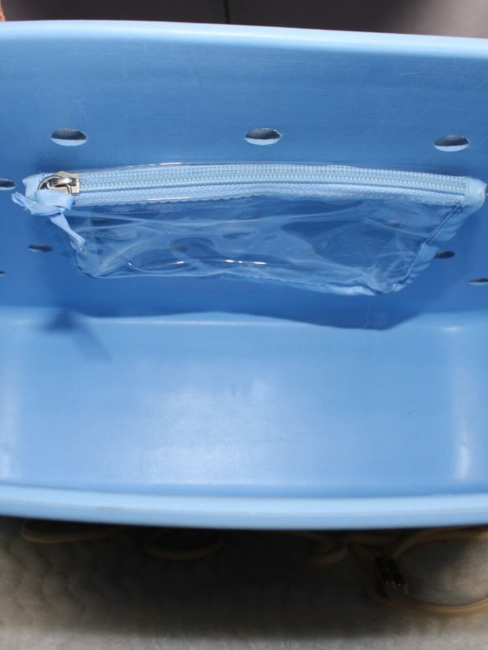 Bogg Bag Baby Blue Waterproof Washable Beach Pool Tote with Clear Pouch - Picture 4 of 7